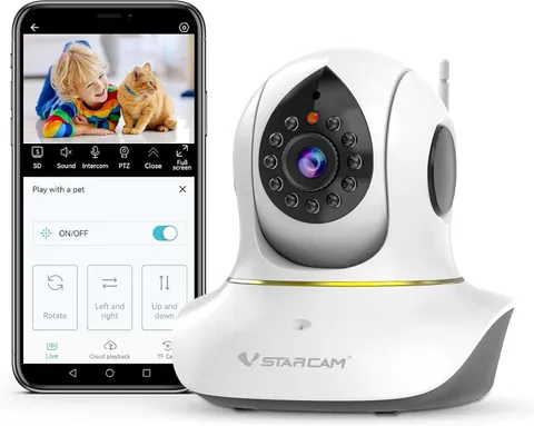 3MP Pet Cameras, Security Camera Indoor, Interactive Cat/Pet Camera with Phone A