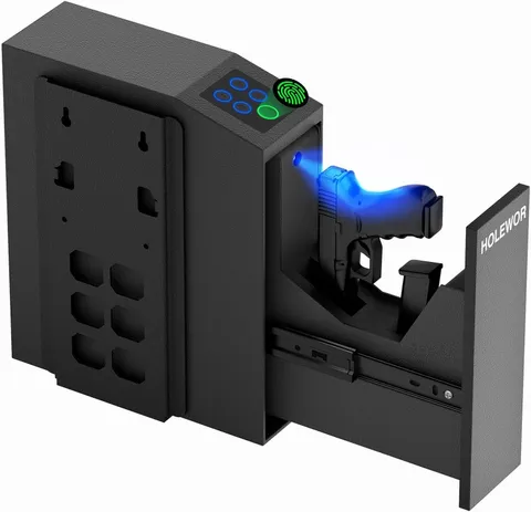 Gun Safe Biometric Pistol Safe Bedside Handgun Case, Slider Fingerprint 3 Way...
