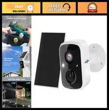 Wireless Solar Security Cameras, 3K 4MP Outdoor Surveillance, Motion Detection,
