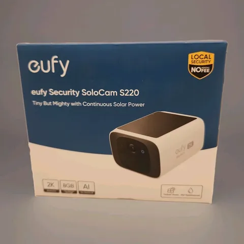 NEW Eufy SoloCam S220 2K Wi-Fi Outdoor Solar Bullet Camera