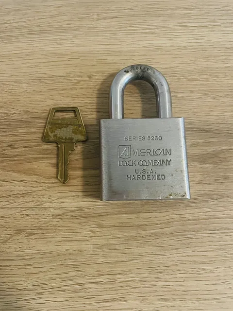 Vintage American Hardened Padlock 5260 Series Hardened Steel One Key