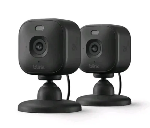 Blink Mini 2K+ Plug-in Indoor Camera night vision, motion detection – 2 cameras