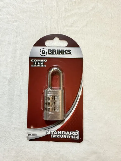 Brinks Combo 123 Brass 3-Dial Resettable Combination 40mm Padlock  165-50056