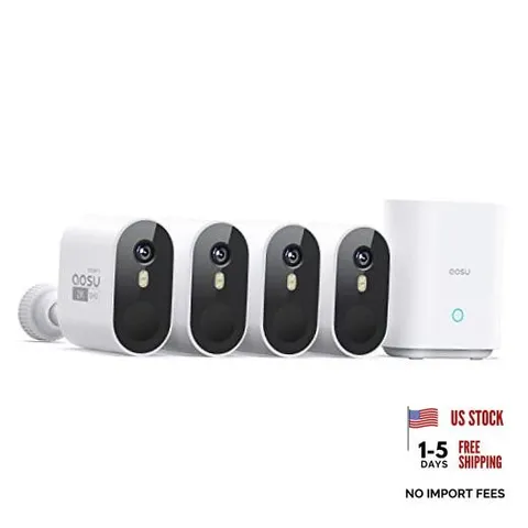 2K QHD Battery Security Cameras Wireless Outdoor System | True 2K HD 4-Cam-Kit