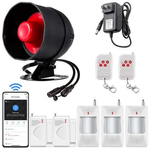 WiFi Alarm Home Security System, Wireless System Horn Water Detectors 