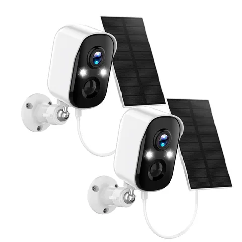 Solar Cameras Wireless Outdoor,2K Solar Wireless for Home, 2.4GHz WiFi,Color ...