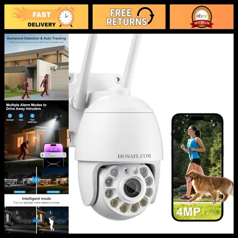 4MP HD Plug-in WiFi Home Security Camera, Color Night Vision, Smart Surveillance