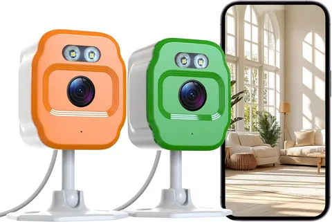 2Pcs 1080P Wifi Security Cameras, Baby Monitor Indoor Security Camera, Cat&Dog C
