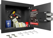 Compact Wall Safe with Pegboard - Key Access for Jewelry & Documents