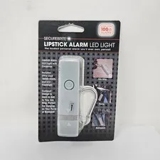 Securebrite Lipstick Personal Alarm LED Light Gray With Batteries New