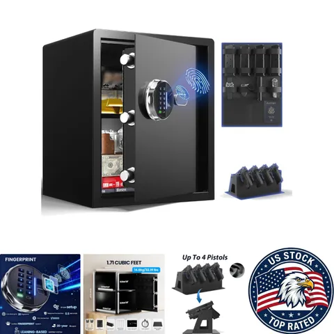 Advanced 5 LB Fingerprint Safe with Organizer - Quick Access & High Security