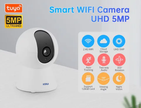 5MP WiFi PTZ Security Camera AI Human Detection Auto Tracking Color Night Vision