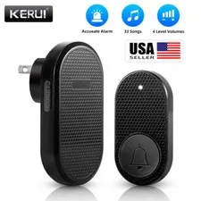 KERUI Wireless Doorbell Waterproof Door Bell Kit Home House Ring Bell Black