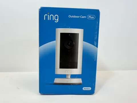 NEW Ring Outdoor Cam Plus Battery 2K HD Smart Security Camera White