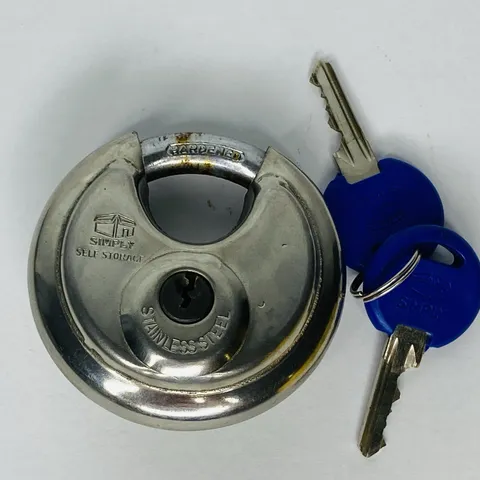 2 Round Locking Pad Lock by Simply Self Storage with Two Keys