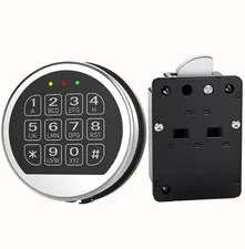 Electronic Safe Lock Gun Safe Lock Replacement with Swing Bolt Lock, Chrome D...