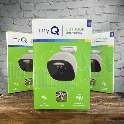 myQ Outdoor Battery Camera 3-Pack 2K Wi-Fi Color Night Vision Outdoor