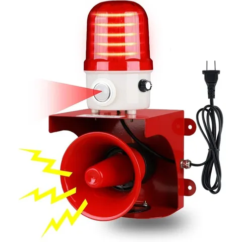 Sensor Alarm with Human Detection,120dB Adjustable Siren & LED Strobe Lights