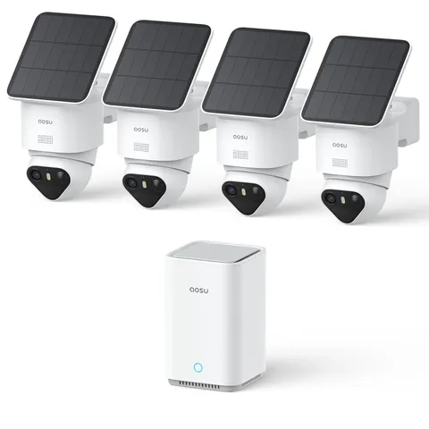 aosu T2 Ultra 4K Security Camera Wireless Outdoor, 360° AI Triple white
