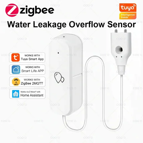 Zigbee 3.0 Water Sensor Leakage Alarm Overflow Level Flood Leak Detector Tuya Ap
