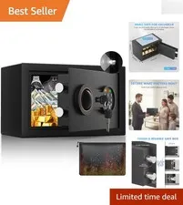 Small Wall Mount Safe with Alarm System and Sensor Light for Enhanced Security