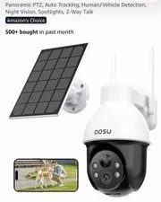 aosu SolarCam D1 SE 3K Wireless Wi‑Fi PTZ Solar Outdoor Cam Night Vision