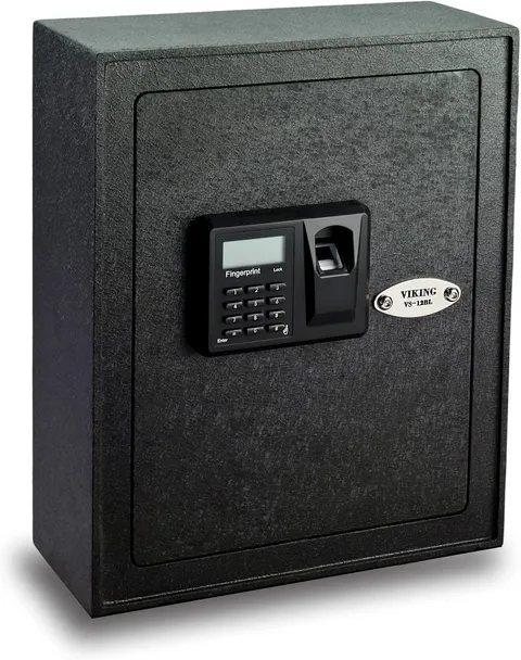 Viking Security Safe VS-12BL HD Fingerprint Wall Pistol Gun Safe