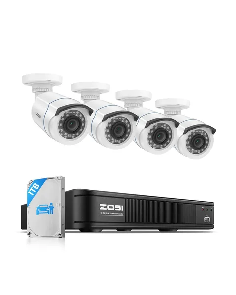 3K Lite Wired Security Camera System Outdoor, 4 X 2MP Cameras, 1TB HDD