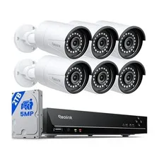 REOLINK 8CH 5MP Super HD Home Security Camera System RLK8-410B6-5MP White