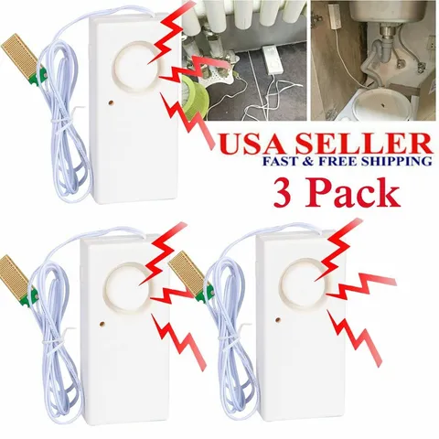 3-Pack Water Leak Alarm Flood Level Overflow Detector Sensor Home Security Alert