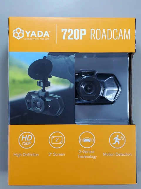 Yada Roadcam 720P Black Dash Camera, 120-Degree Wide Angle Lens, G-Sensor Techno