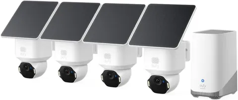 Eufy Security Solocam E42 4-Cam Kit, 4K Security Camera Wireless Outdoor, Solar