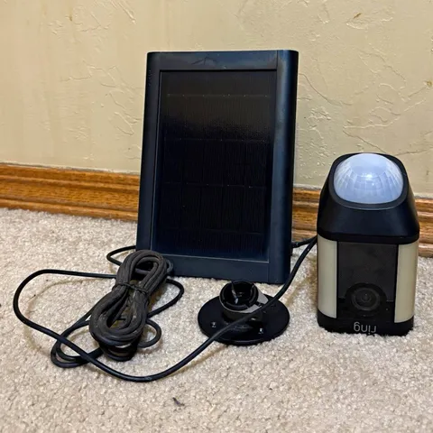 Ring Spotlight Cam Battery 1st Gen Security Camera w/ Solar Panel Black