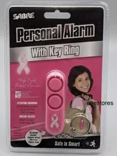 🆕Sabre‼️Personal Alarm Keychain✨Pink 120 dB Siren Audible Up to 600' PA-NBCF-01