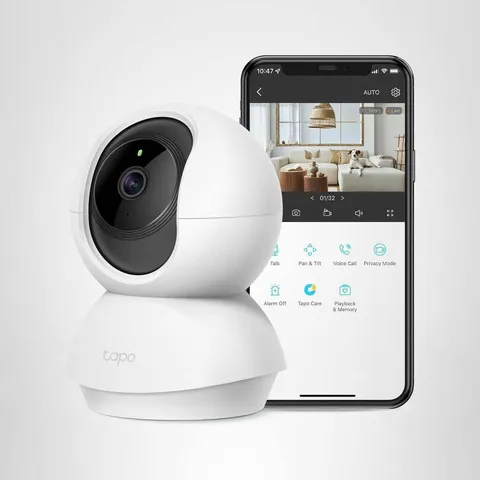 Tapo 2K Indoor Pan/Tilt Wired Security Camera  C210, White