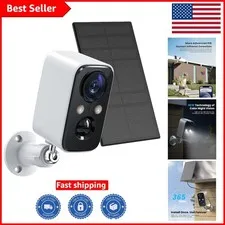 Wireless 2K Surveillance Camera - Solar Powered, Motion Alerts, and Floodlight
