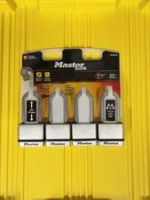 4 Locks Master lock Heavy Duty Outdoor Padlock with Key, 1-3/4 in. Wide, 2 Keys