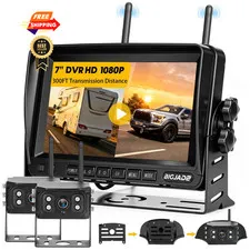 Wireless Backup Camera - Rv with HD 7" Monitor - Dual Back 7''