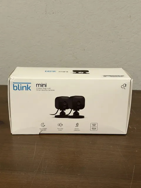2 Pack Blink Mini 1080p WiFi Security Camera with Motion Detection Night Vision