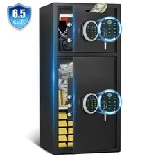 6.5 Large Cu Ft Fingerprint Home Safe Box with Dual Alarm and Adjustable Shelf