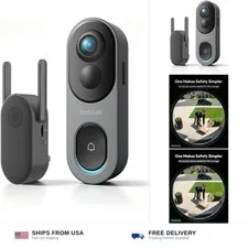 BOTSLAB 5MP Wireless Video Doorbell Camera,180° Head-to-Toe View, AI Motion D...