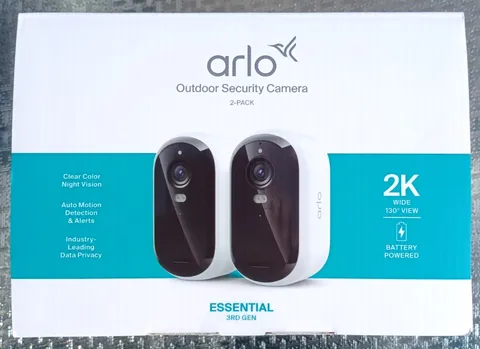 Arlo Essential 3rd GEN Wire-Free 2K Security Camera White 2 Pack VMC3280-100CNS