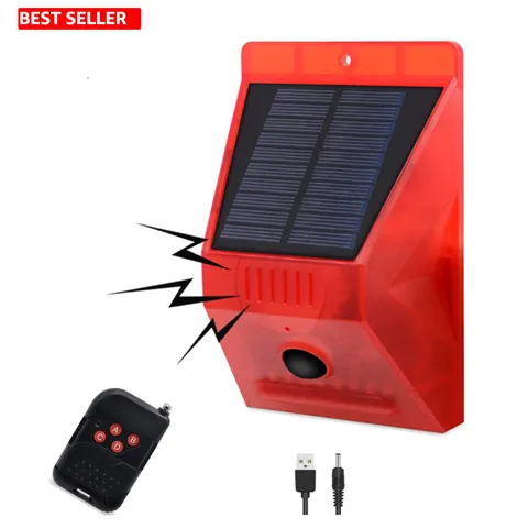 High-Power Solar Motion Sensor Alarm – 129dB Noise Maker for Outdoor Security