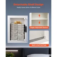 Wall Safe, 3 - Tier Hidden with Password Key, Cold - Rolled Steel, Adjustable