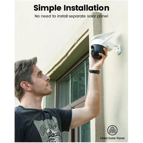 Easy Setup Fixed Panel Solar Camera for Home Surveillance