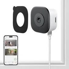 3MP 2K Window Camera for Home Security, 5Ghz & 2.4Ghz WiFi Human 3MP, White