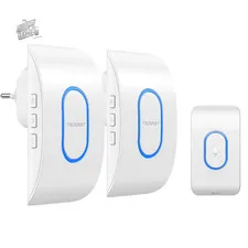 Wireless Doorbell Outdoor Home Waterproof 400m 2 Wireless Receivers White