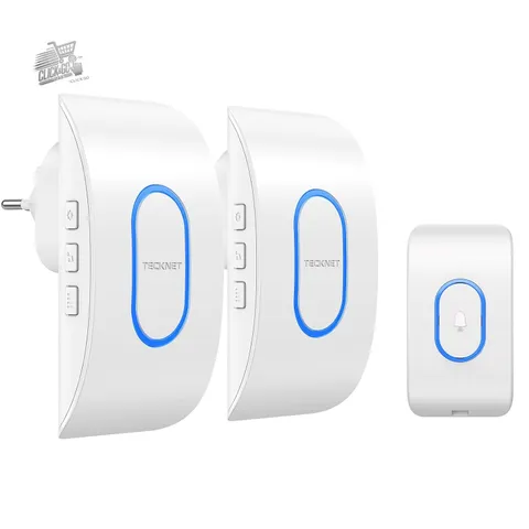 Wireless Doorbell Outdoor Home Waterproof 400m 2 Wireless Receivers White