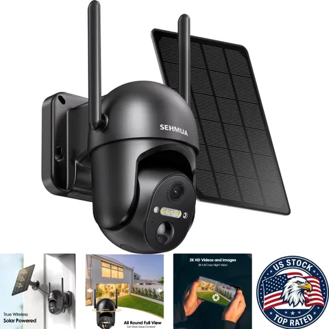 Wireless Outdoor Security Camera - 2K HD, PIR Motion Sensor, WiFi Control