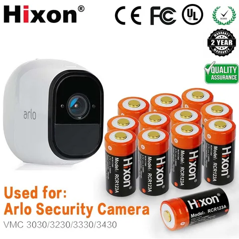 Hixon CR123A Rechargeable Li-Ion Batteries 3.7V 700mAh for Arlo Security Camera